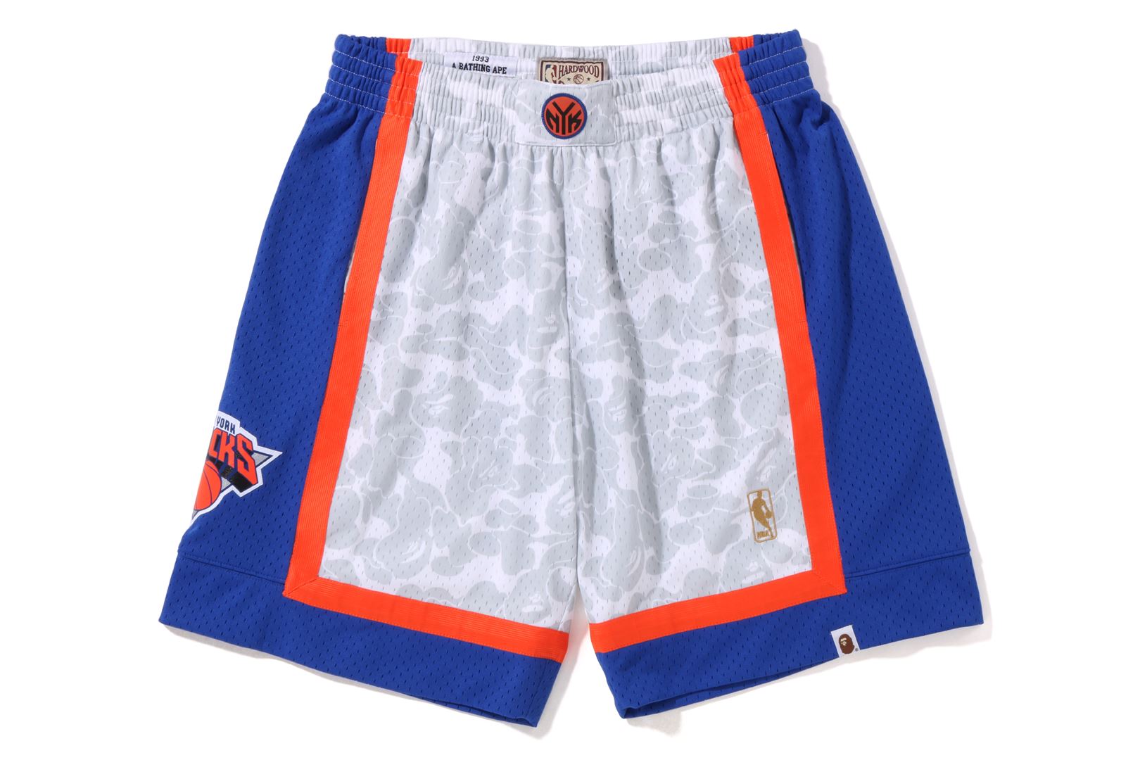 BAPEÂ® X MITCHELL & NESS NEW YORK KNICKS JERSEY SHORTS