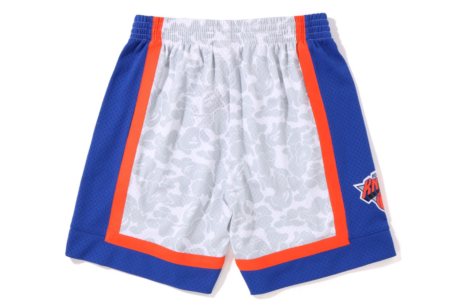 BAPEÂ® X MITCHELL & NESS NEW YORK KNICKS JERSEY SHORTS
