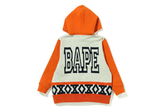 APE HEAD KNIT BODY ZIP HOODIE