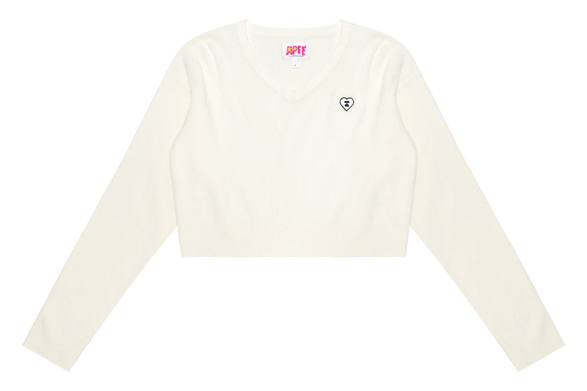 V NECK KNIT TOP LADIES