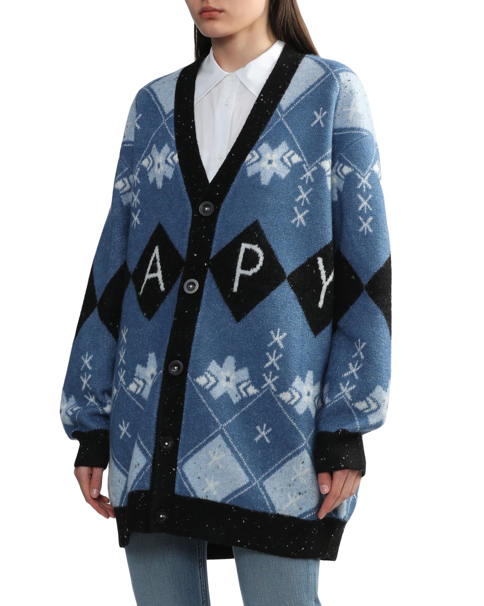BAPY CHECKED CARDIGAN LADIES