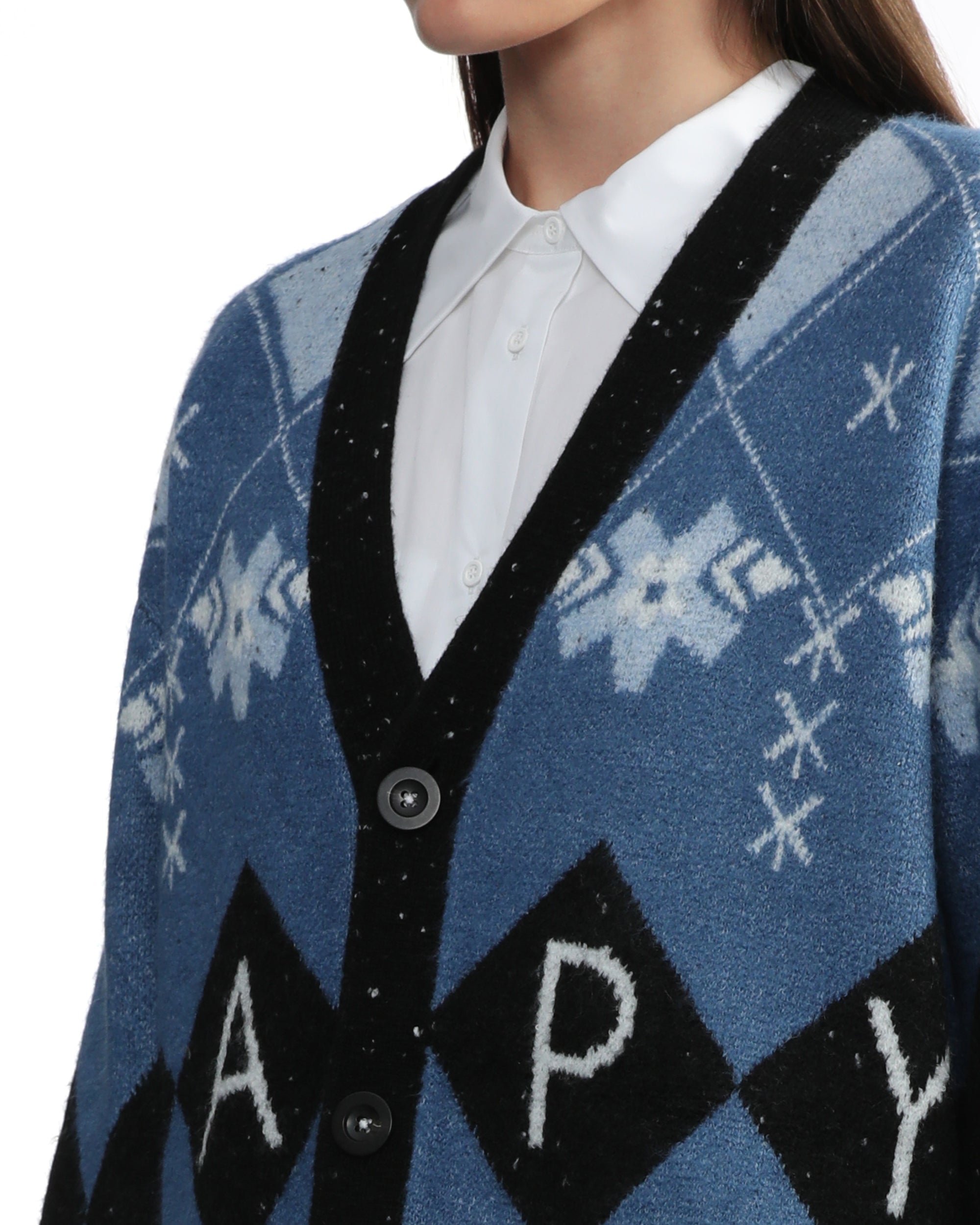 BAPY CHECKED CARDIGAN LADIES